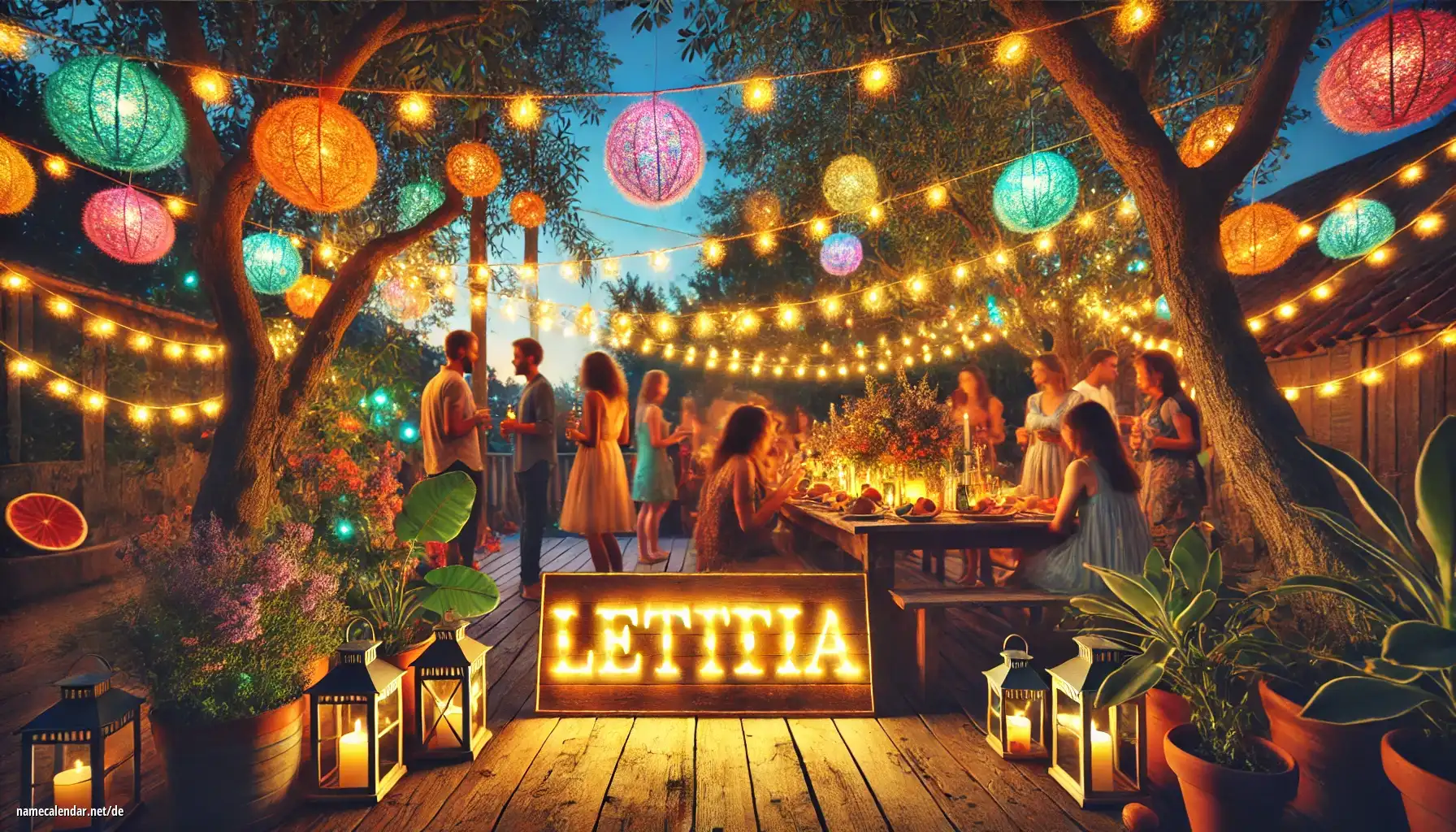 Feier des Namenstages und des Namens - Letitia