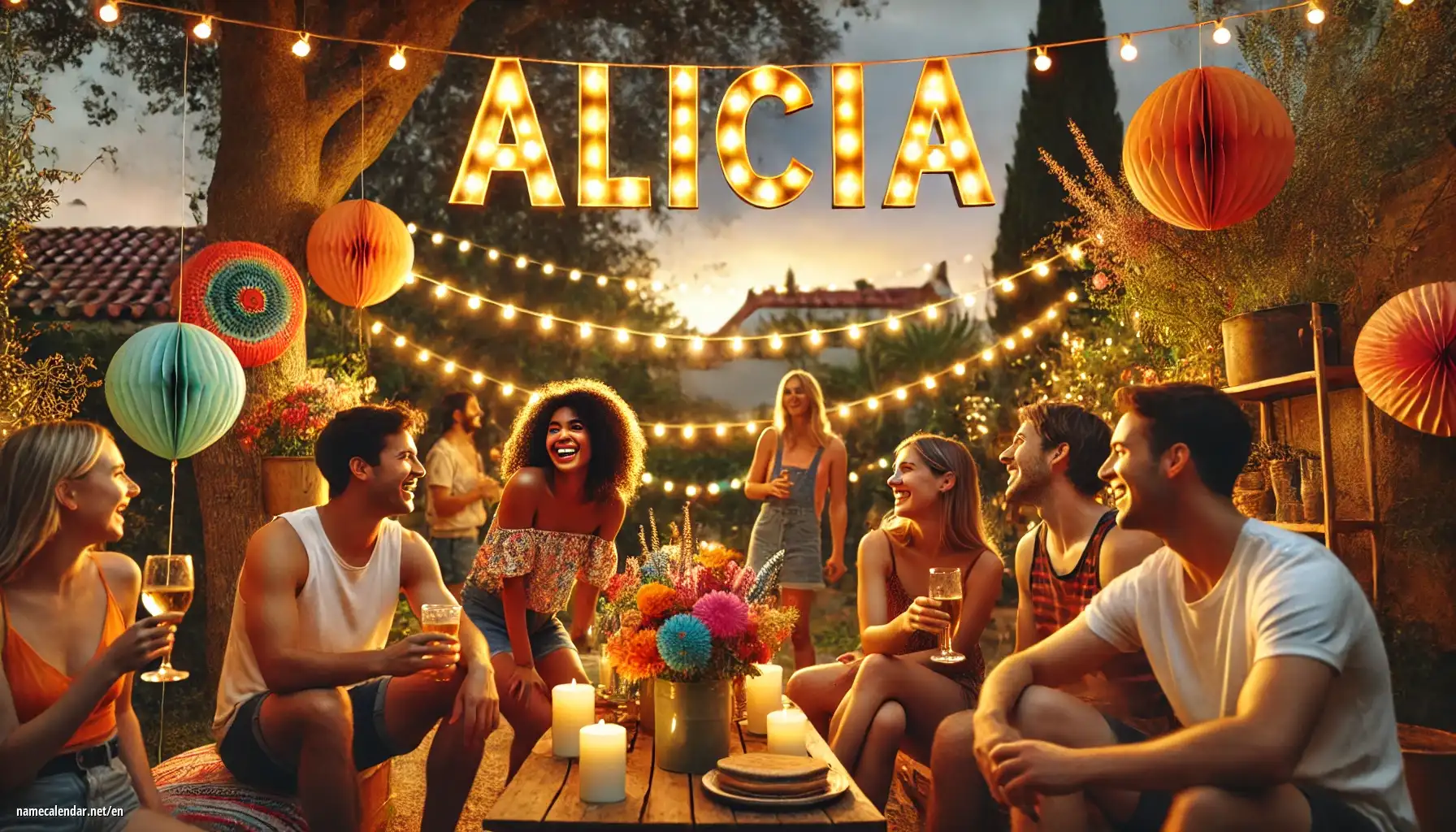 Celebration of name day and name - Alicia