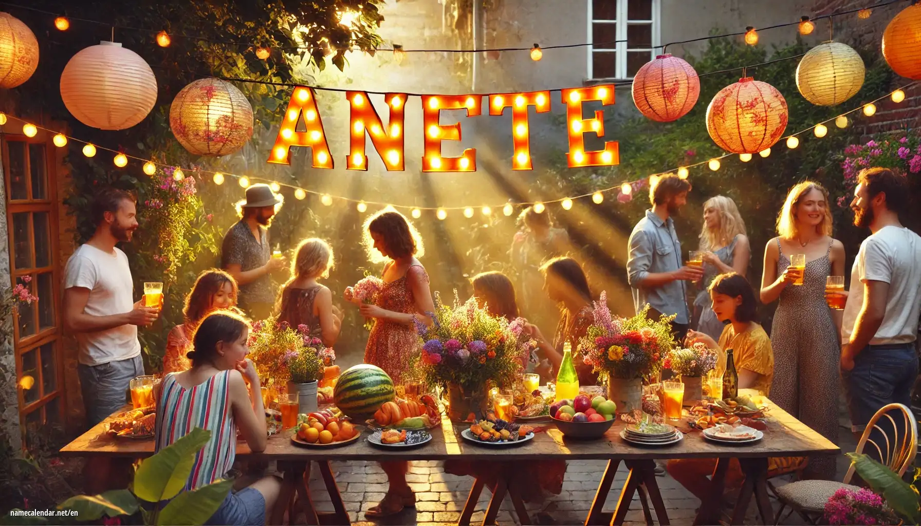 Celebration of name day and name - Anete