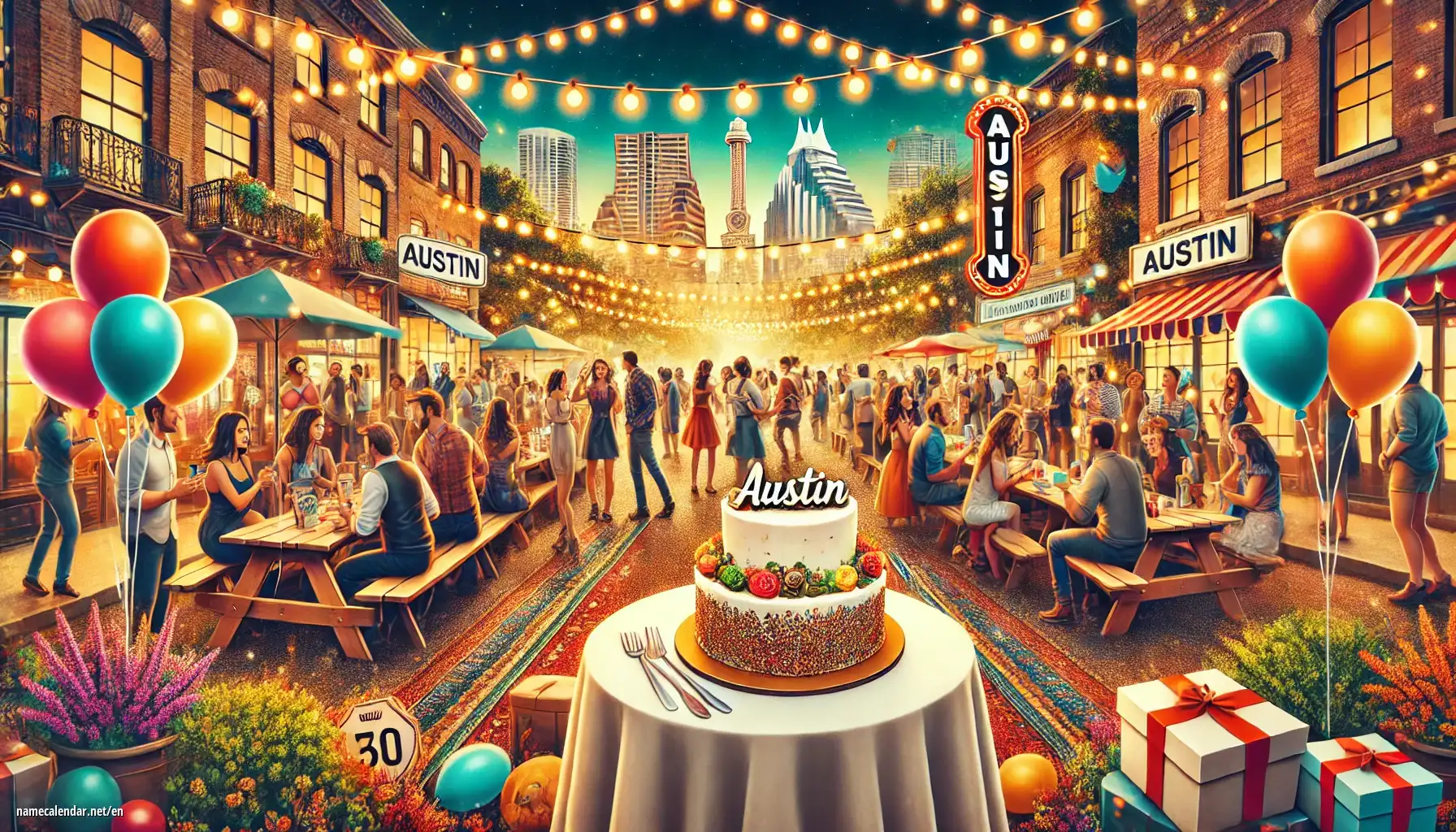 Celebration of name day and name - Austin