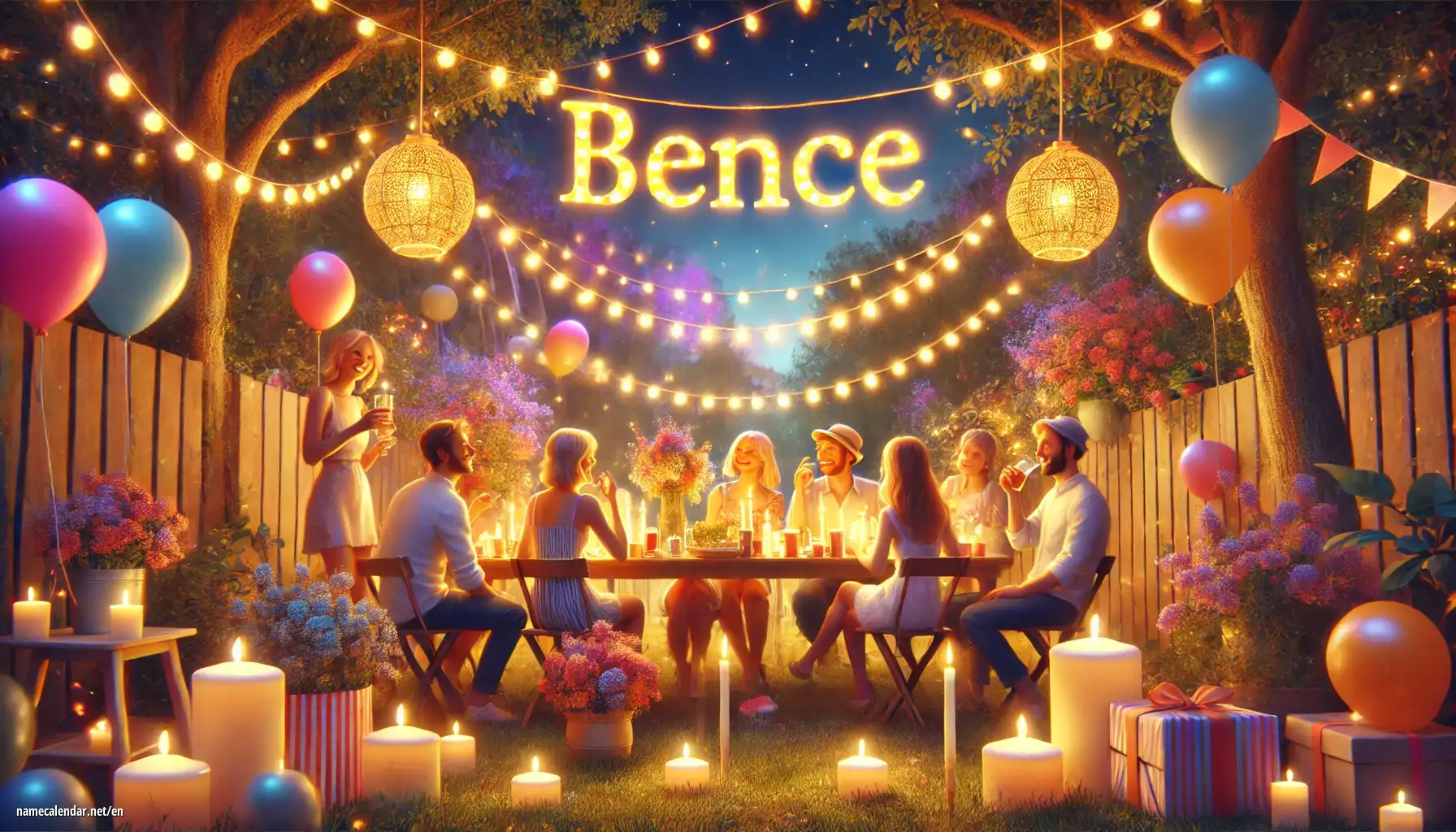 Celebration of name day and name - Bence