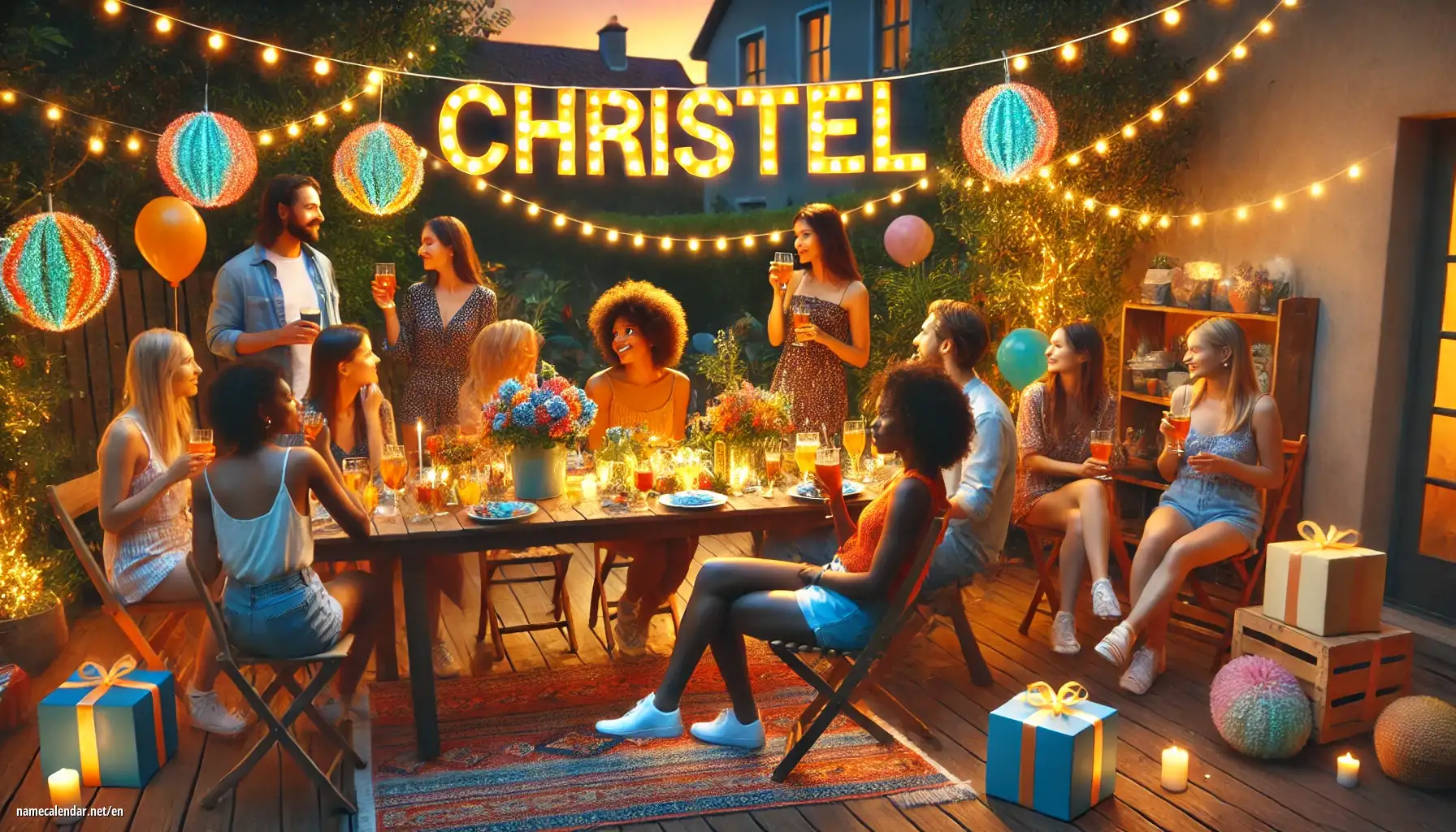 Celebration of name day and name - Christel