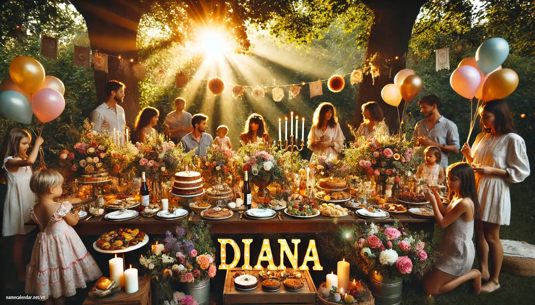 Celebration of name day and name - Diana