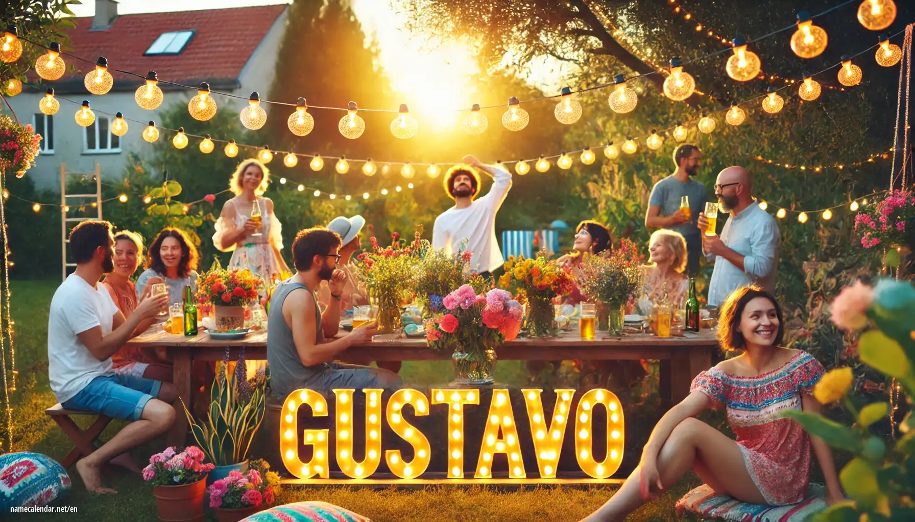 Celebration of name day and name - Gustavo