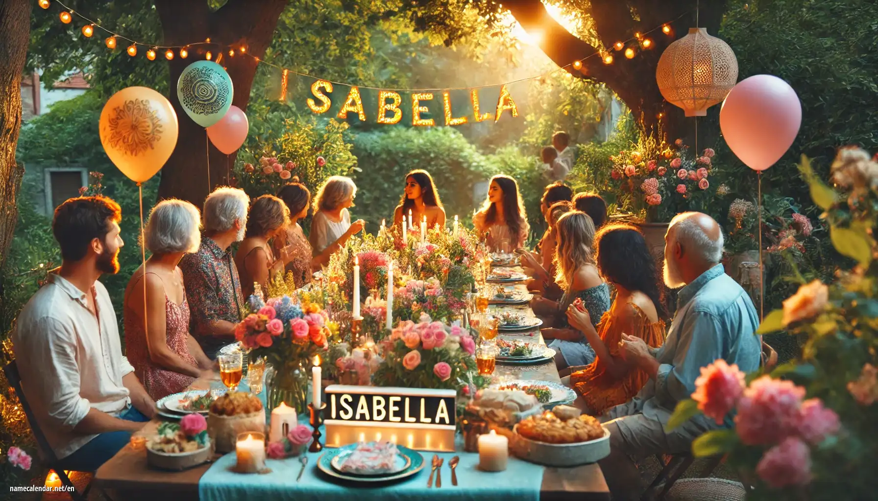 Celebration of name day and name - Isabella