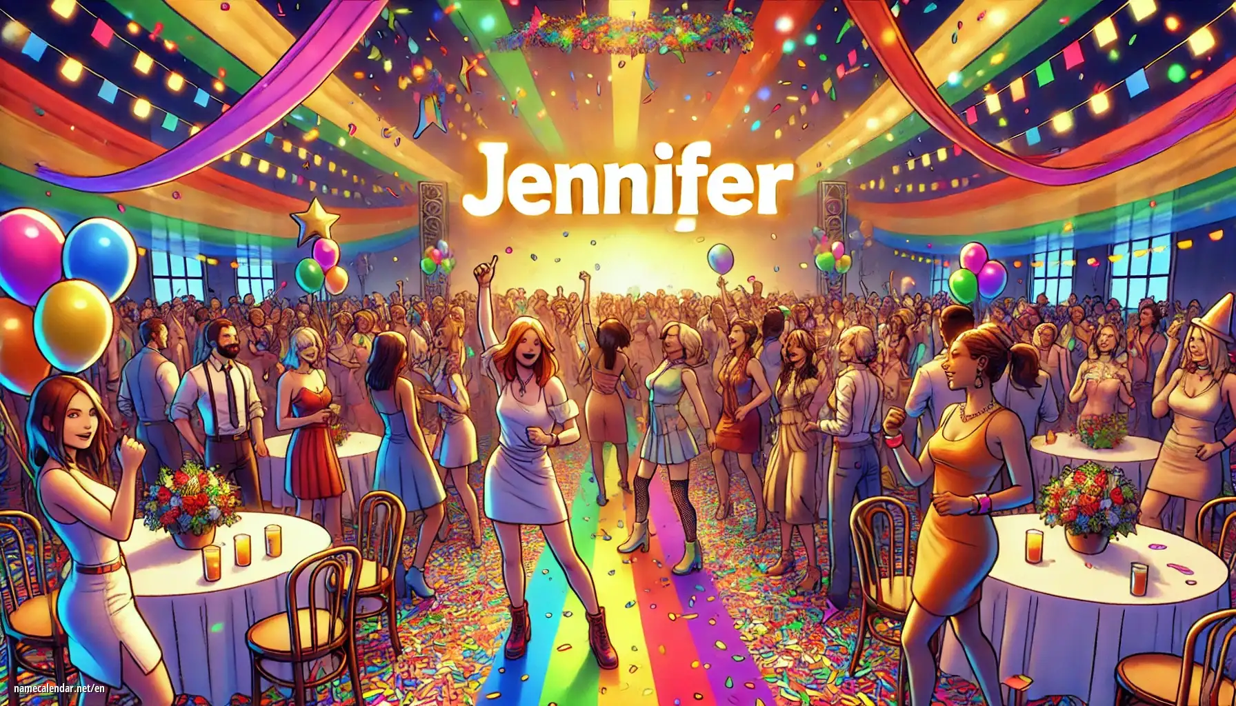 Celebration of name day and name - Jennifer