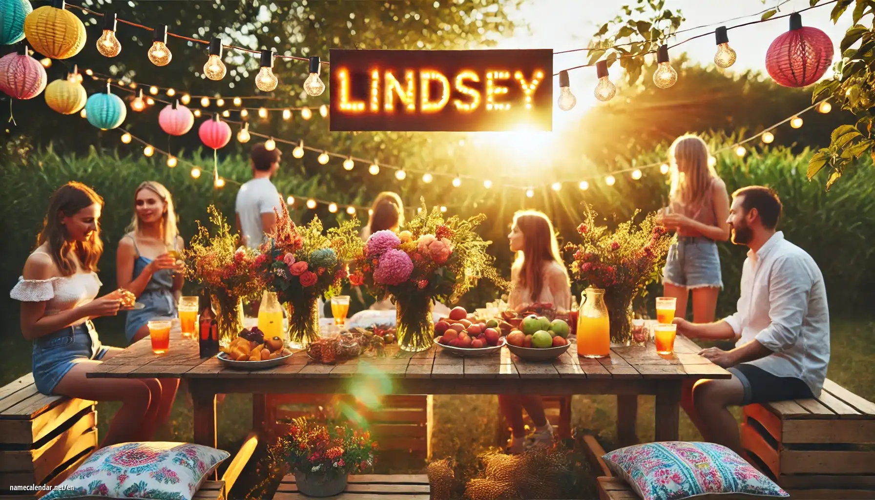 Celebration of name day and name - Lindsey