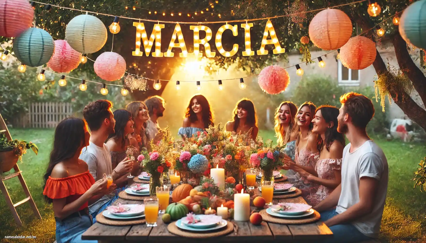 Celebration of name day and name - Marcia