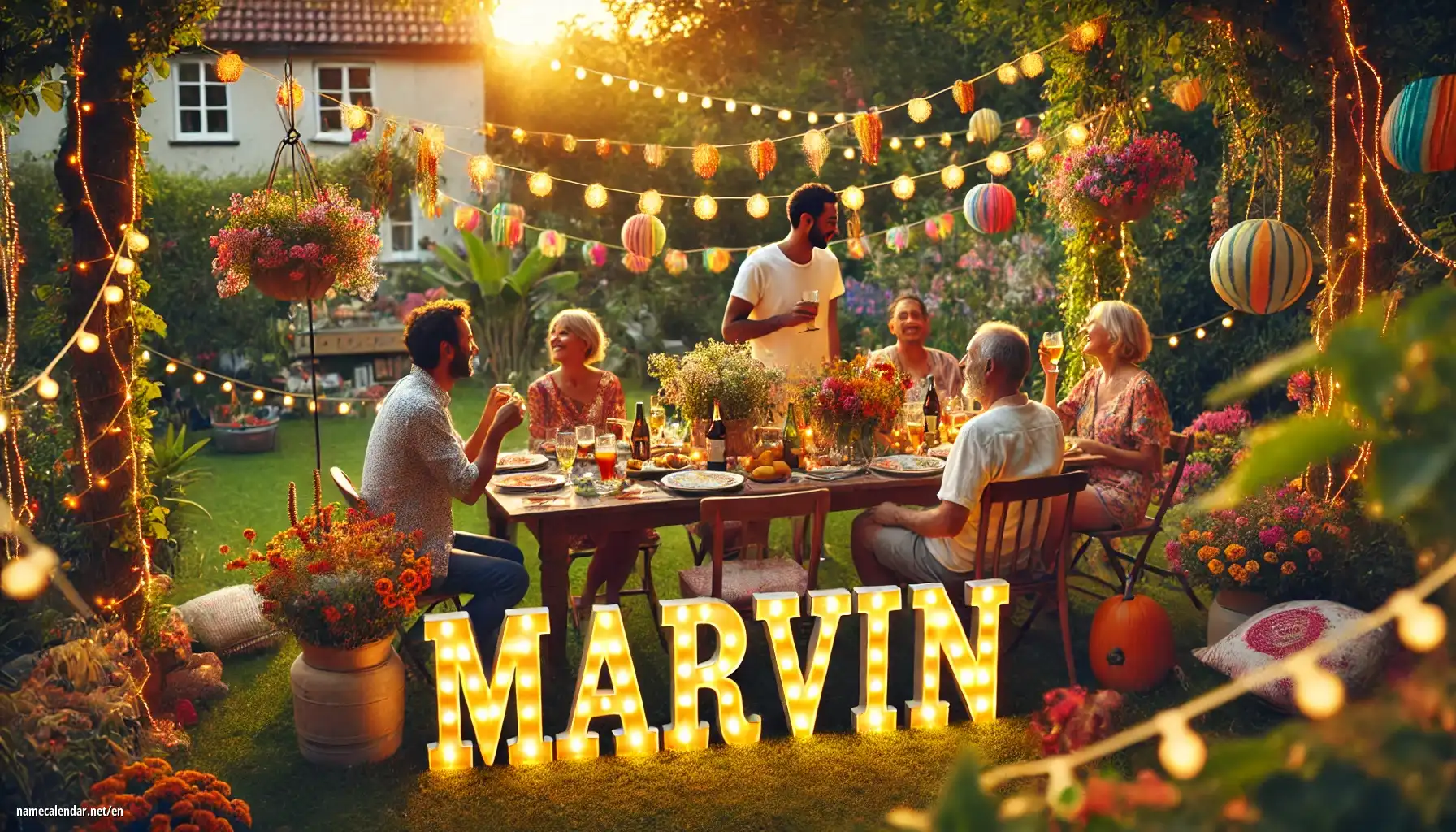 Celebration of name day and name - Marvin