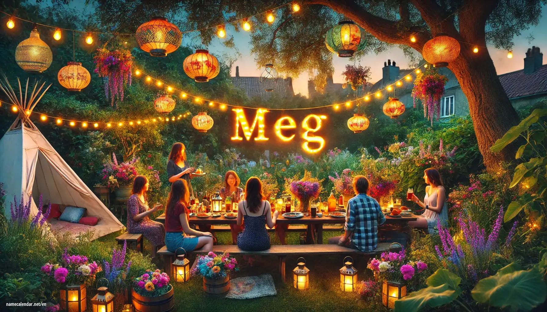 Celebration of name day and name - Meg