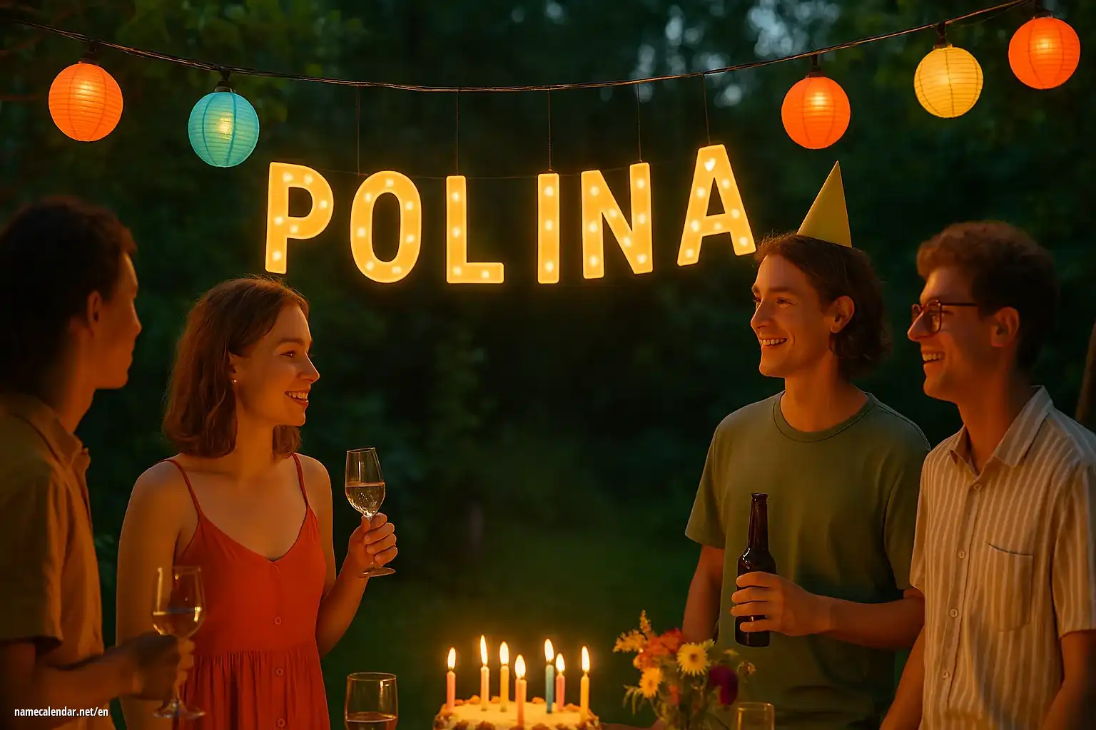 Celebration of name day and name - Polina