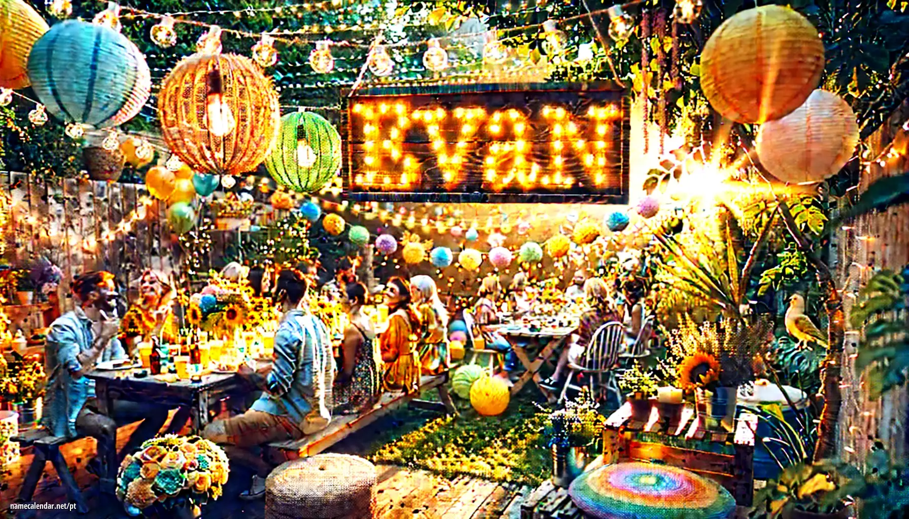 Celebração do dia do nome e nome - Evan