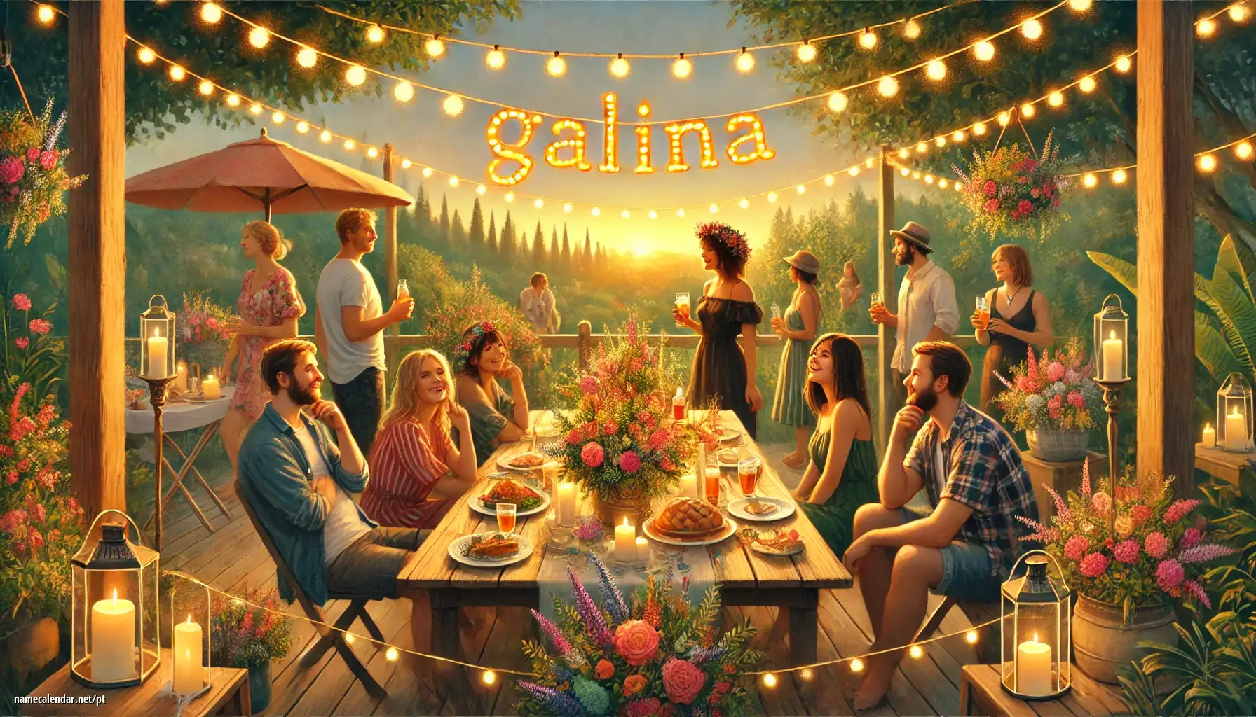Celebração do dia do nome e nome - Galina