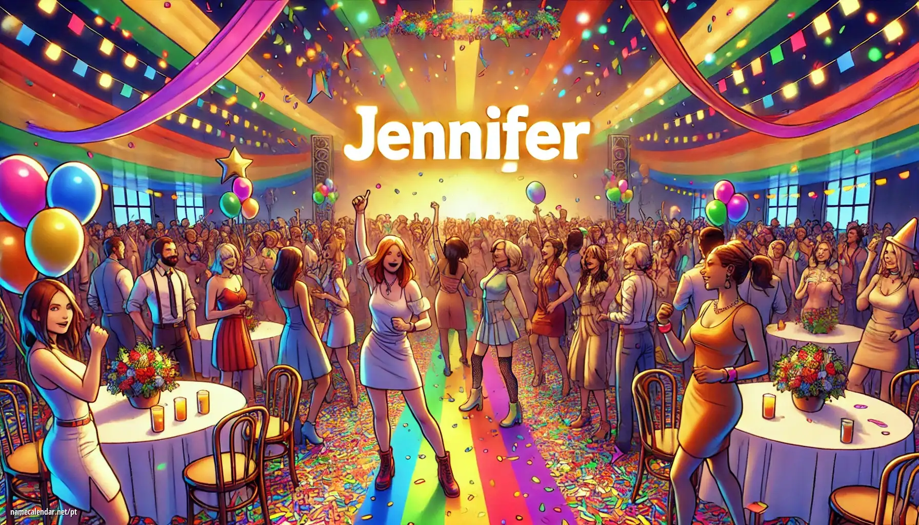 Celebração do dia do nome e nome - Jennifer