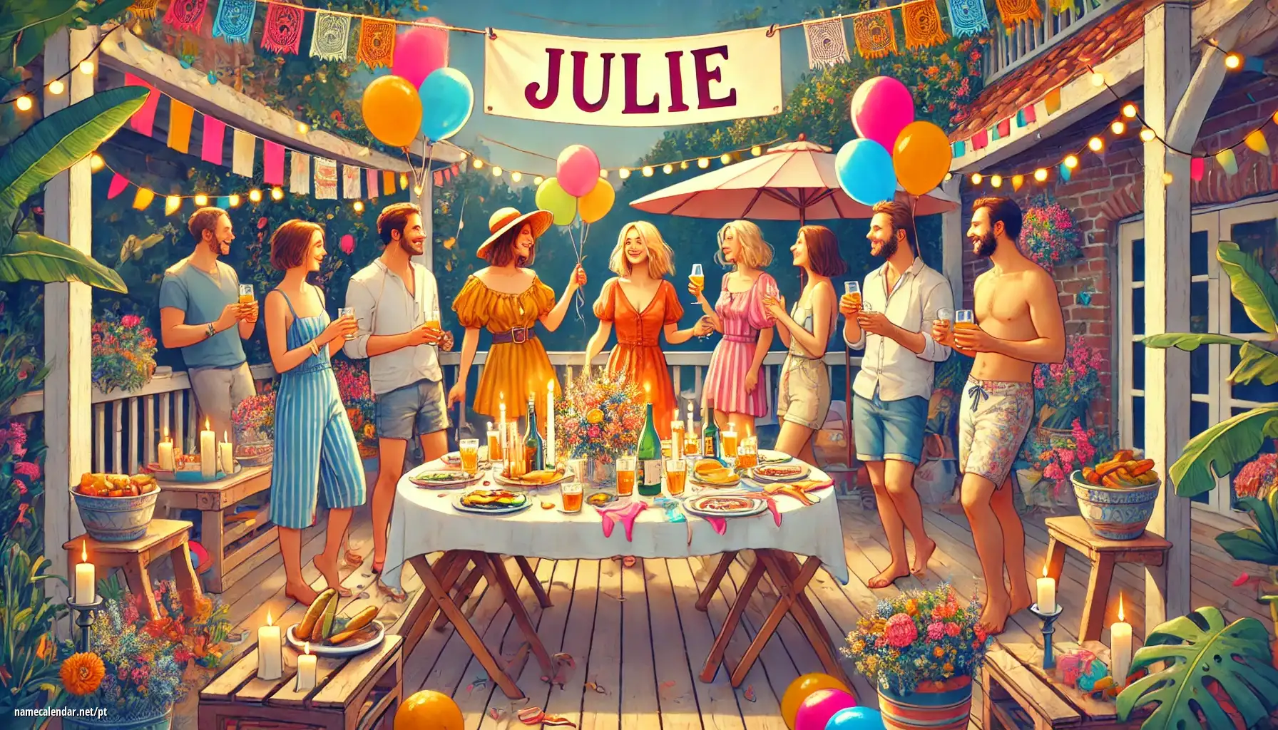 Celebração do dia do nome e nome - Julie