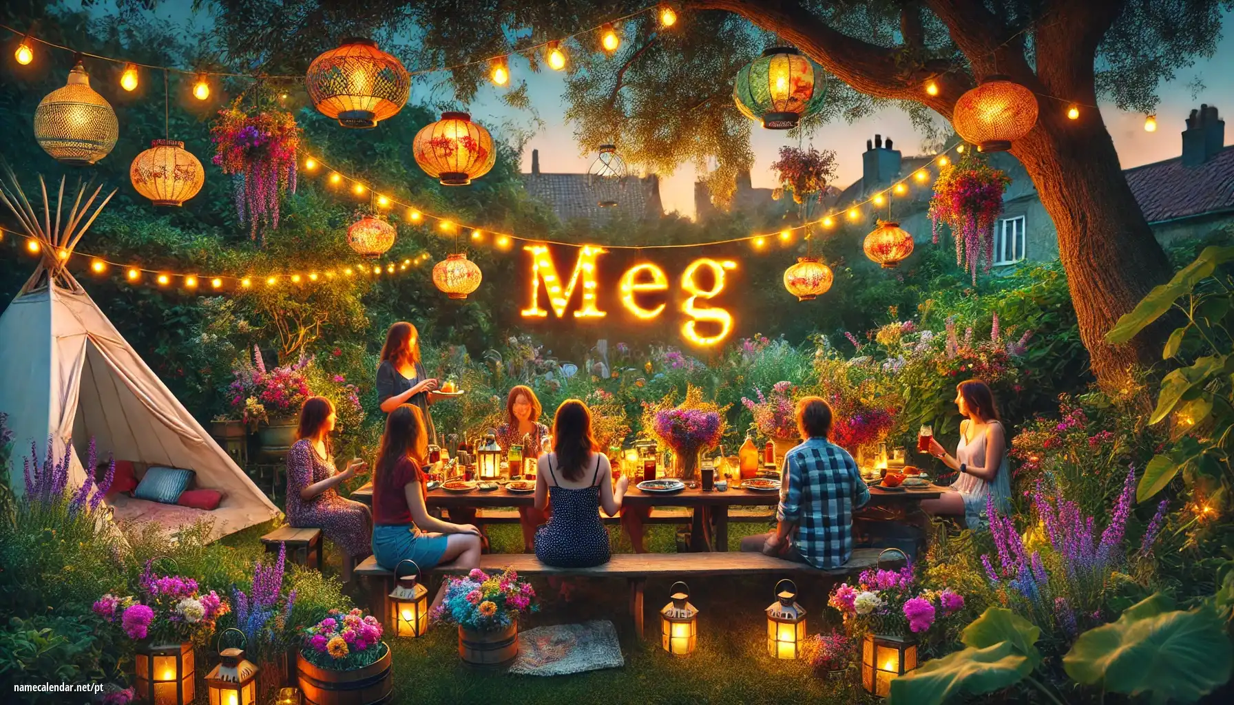 Celebração do dia do nome e nome - Meg