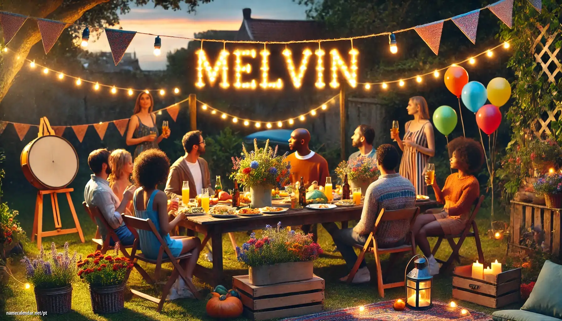 Celebração do dia do nome e nome - Melvin