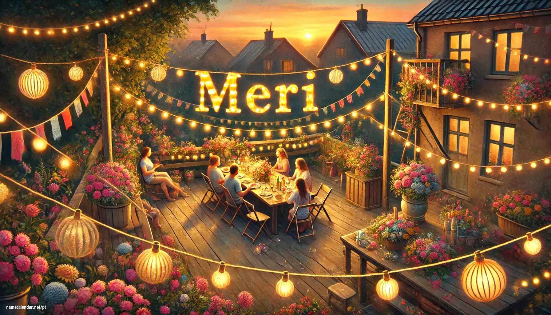 Celebração do dia do nome e nome - Meri