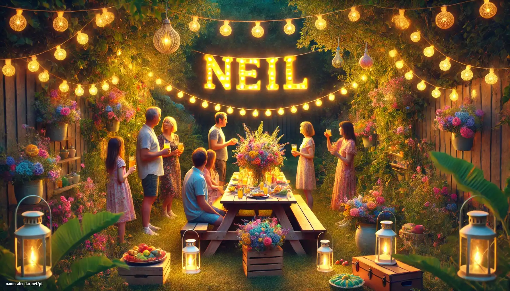 Celebração do dia do nome e nome - Neil