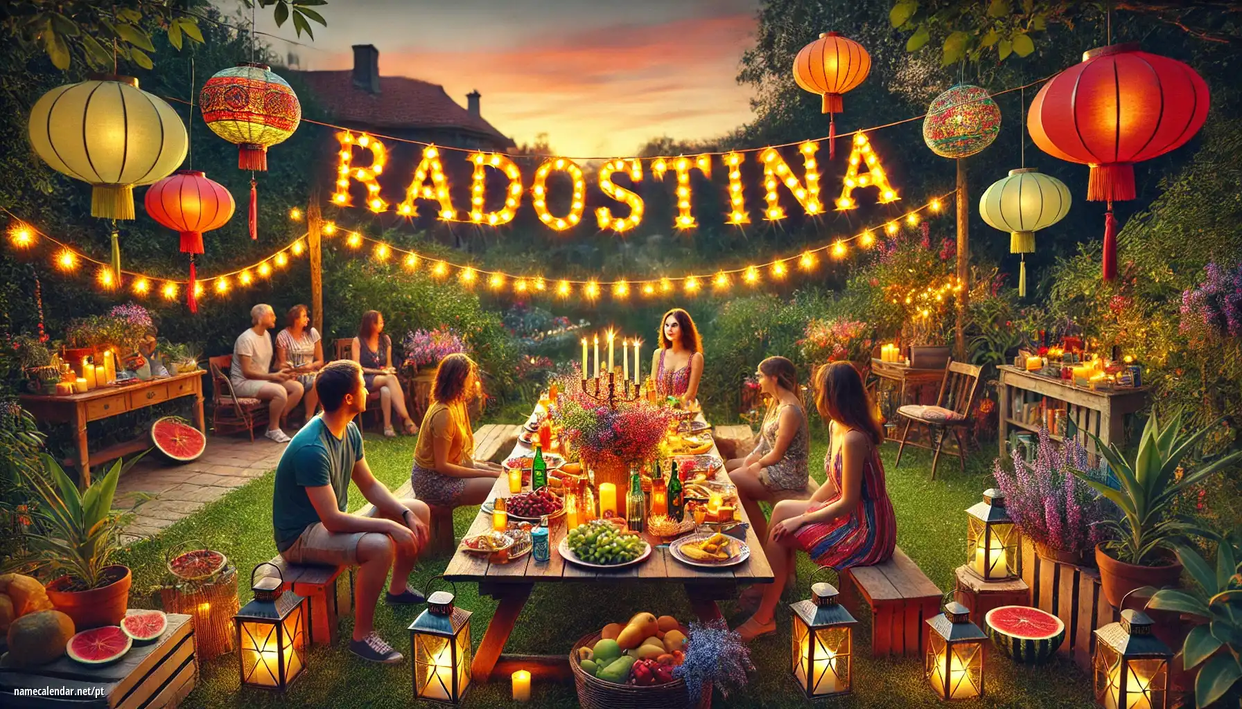 Celebração do dia do nome e nome - Radostina