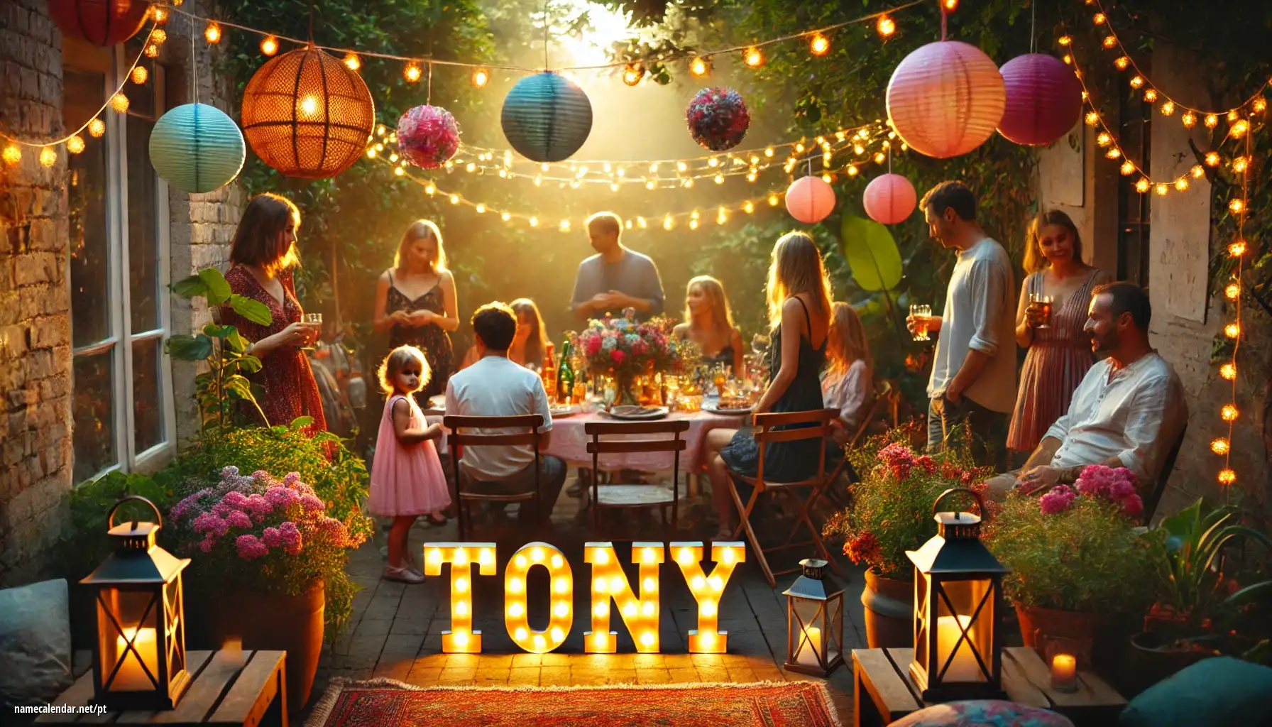 Celebração do dia do nome e nome - Tony