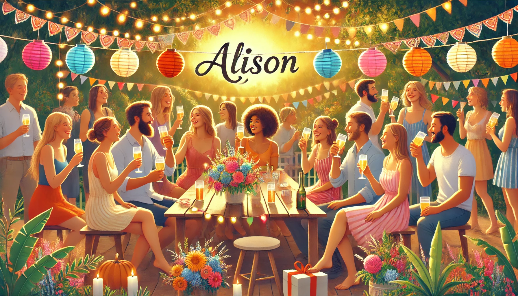 Celebration of name day and name - Alison