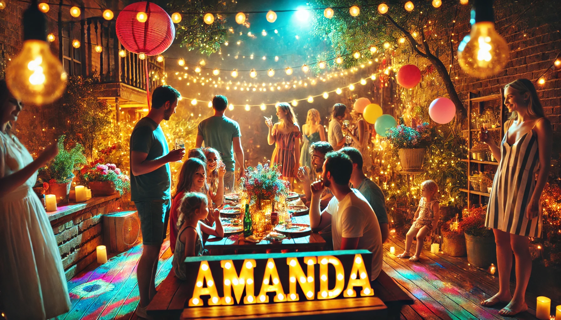 Celebration of name day and name - Amanda