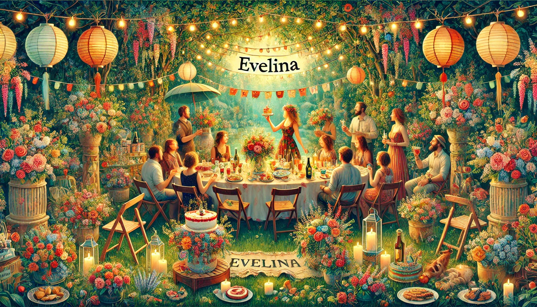 Celebration of name day and name - Evelina