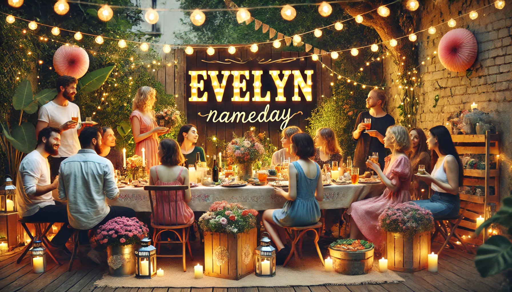Celebration of name day and name - Evelyn