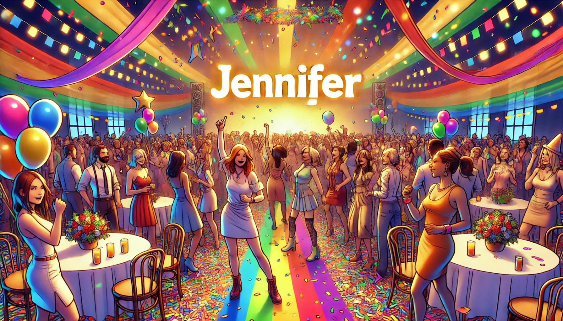 Celebration of name day and name - Jennifer