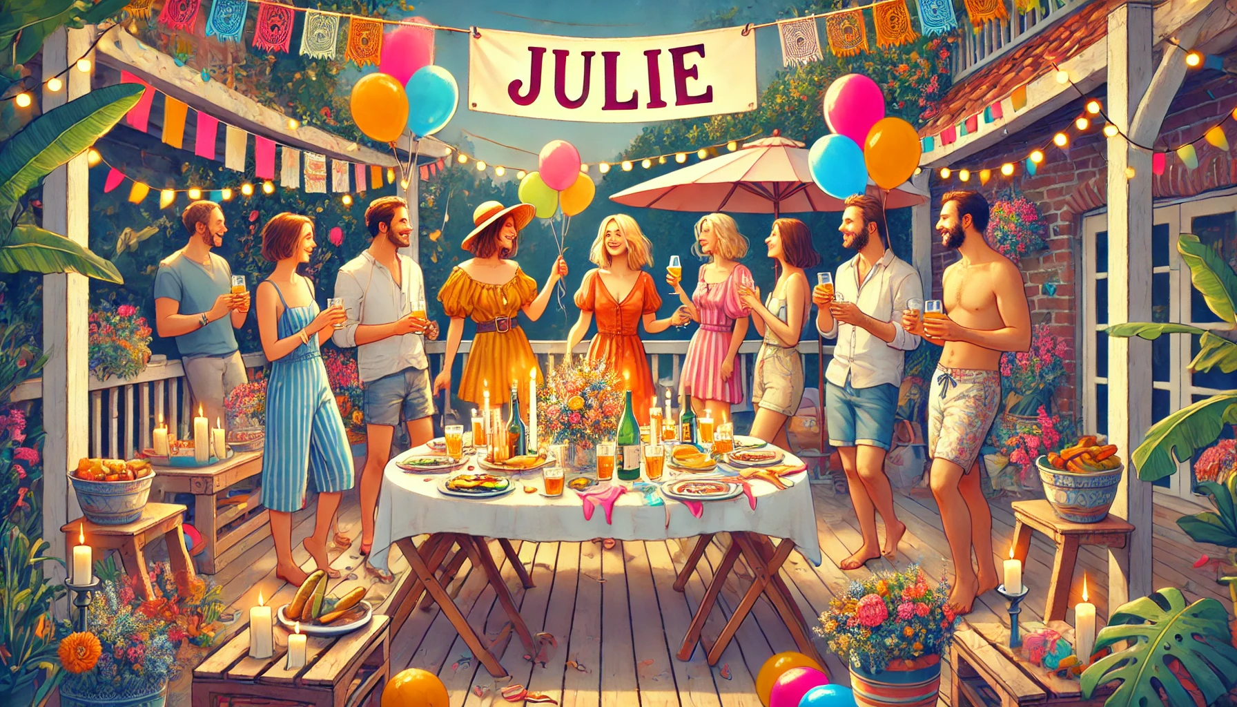 Celebration of name day and name - Julie