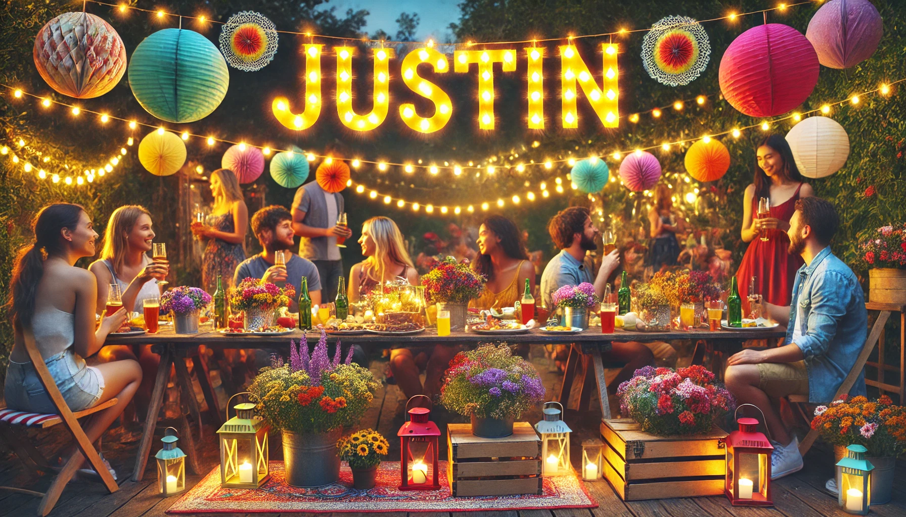Celebration of name day and name - Justin