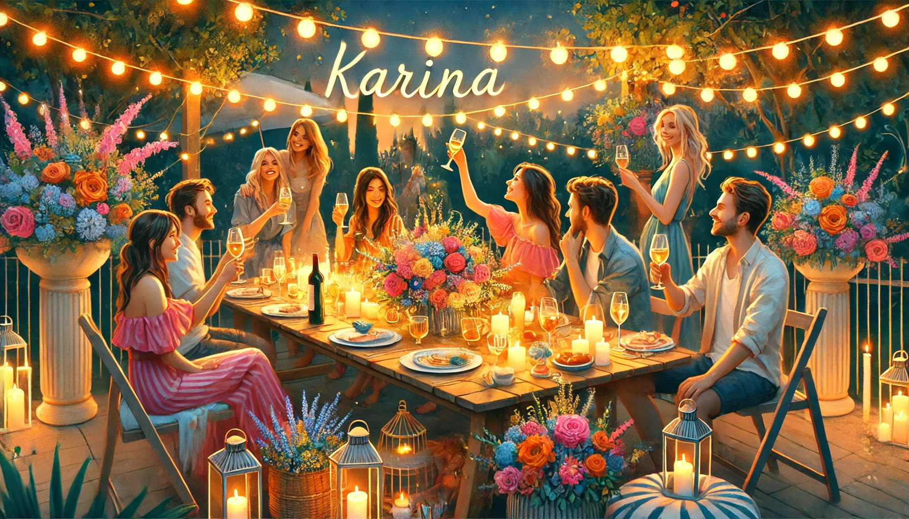 Celebration of name day and name - Karina