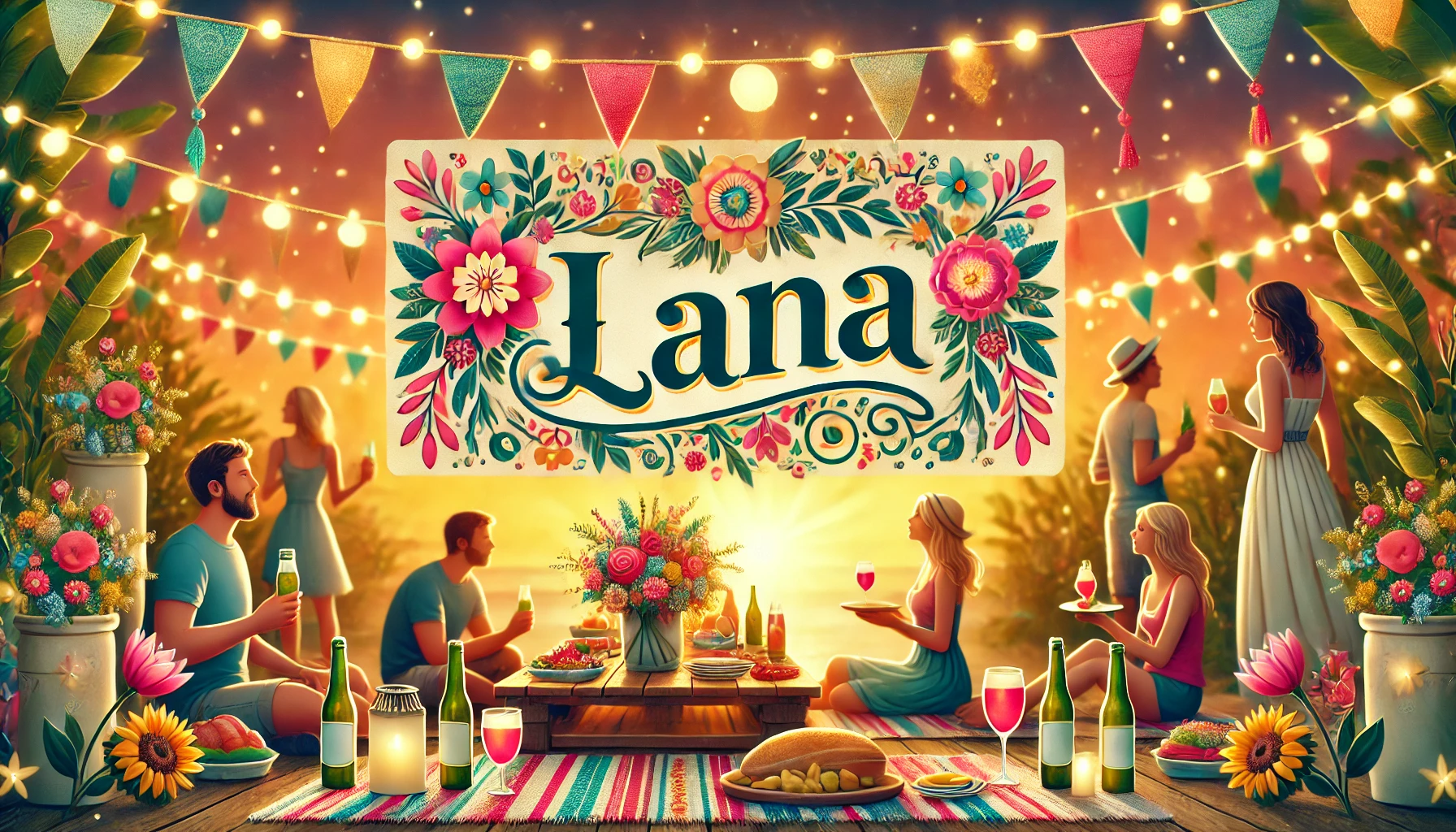 Celebration of name day and name - Lana
