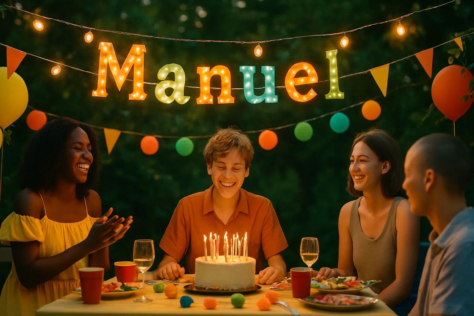 Celebration of name day and name - Manuel
