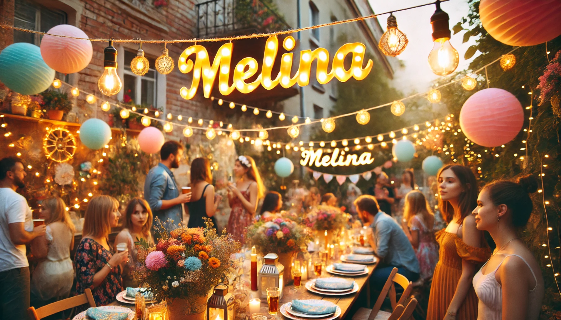 Celebration of name day and name - Melina