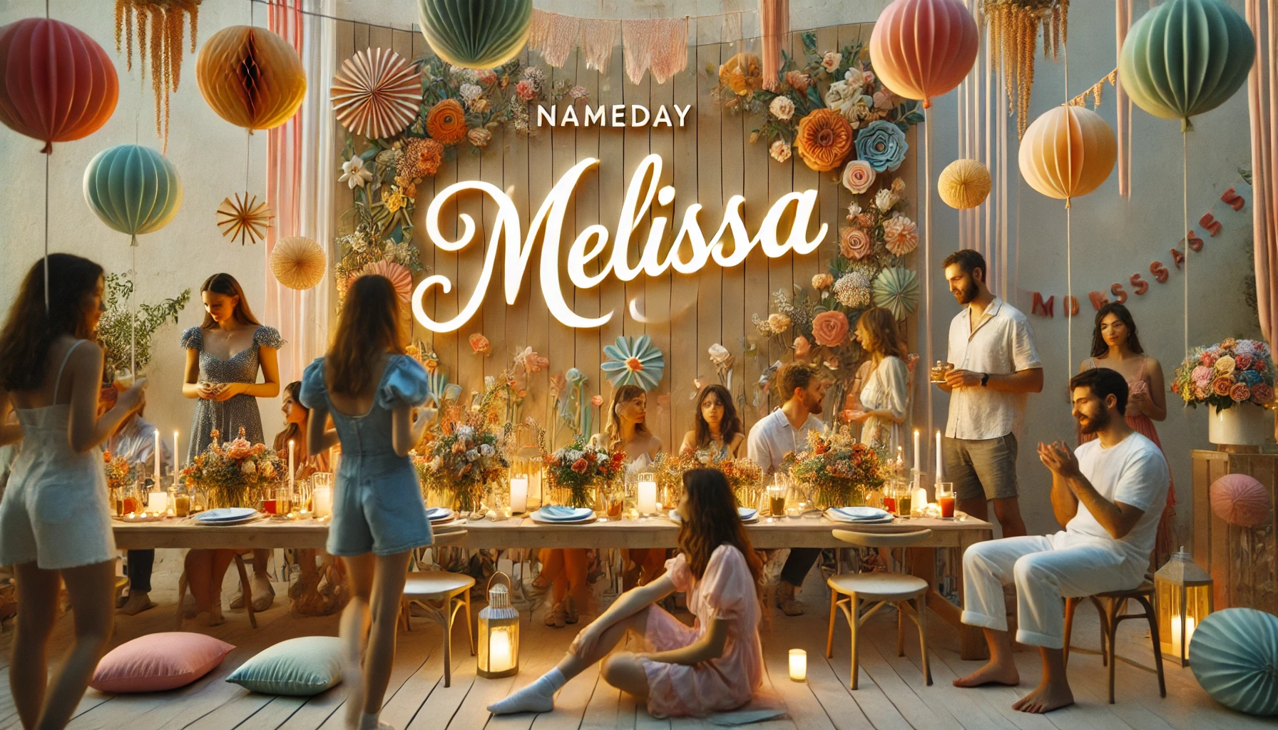 Celebration of name day and name - Melissa