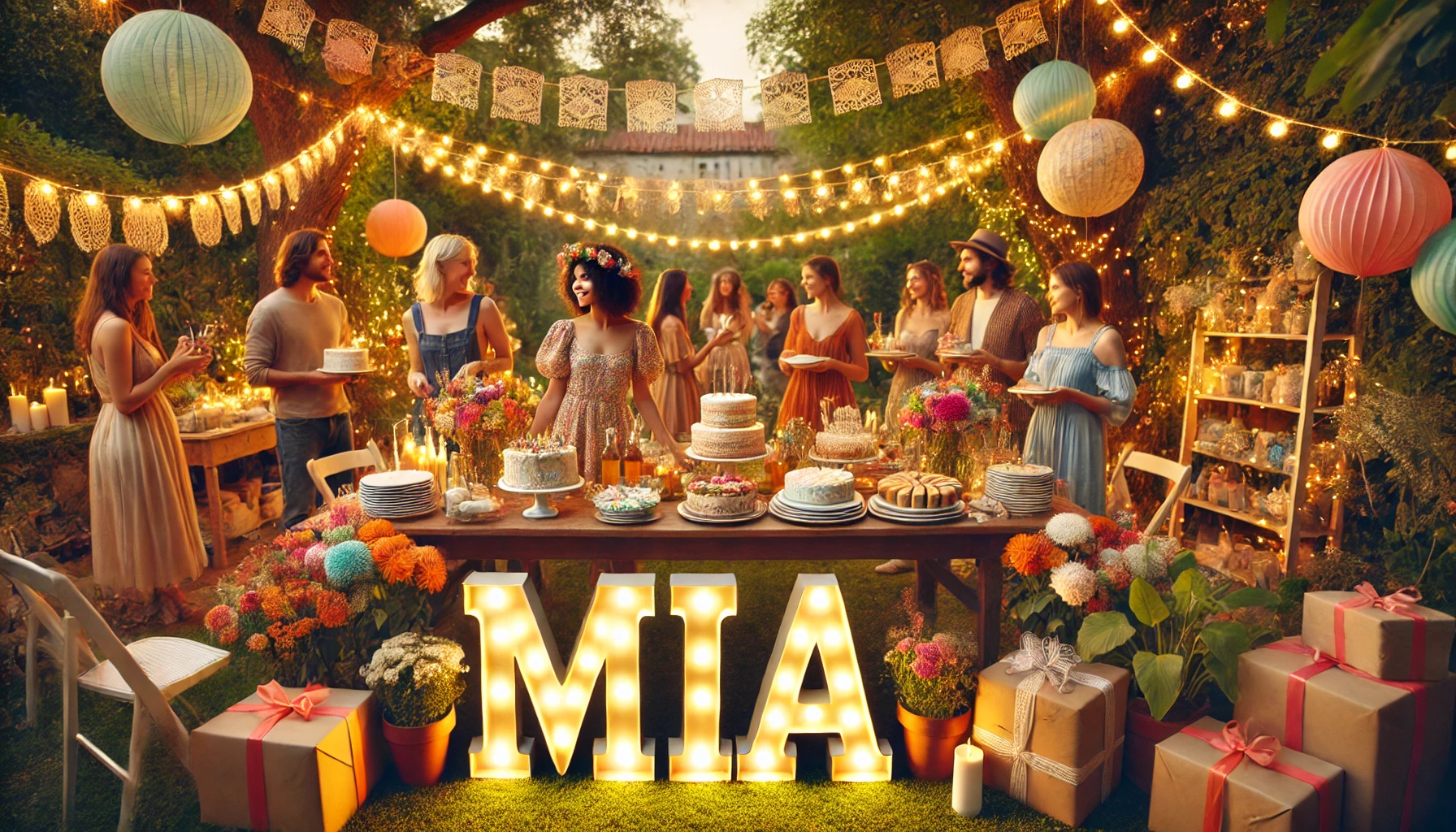 Celebration of name day and name - Mia