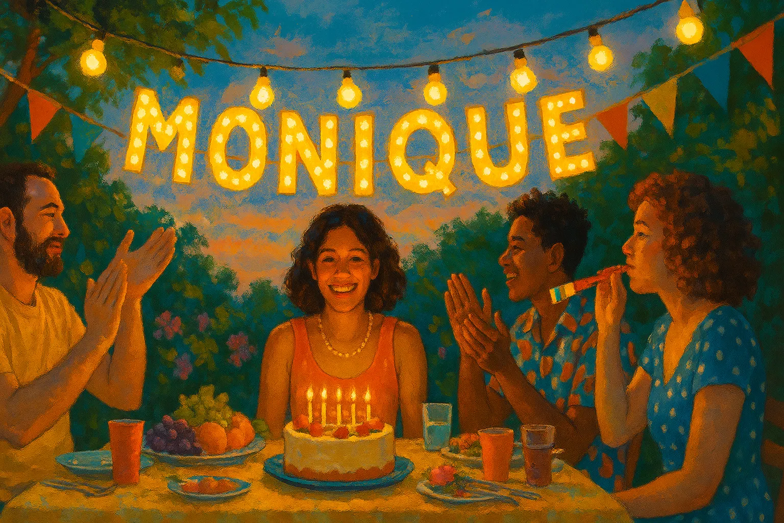 Celebration of name day and name - Monique