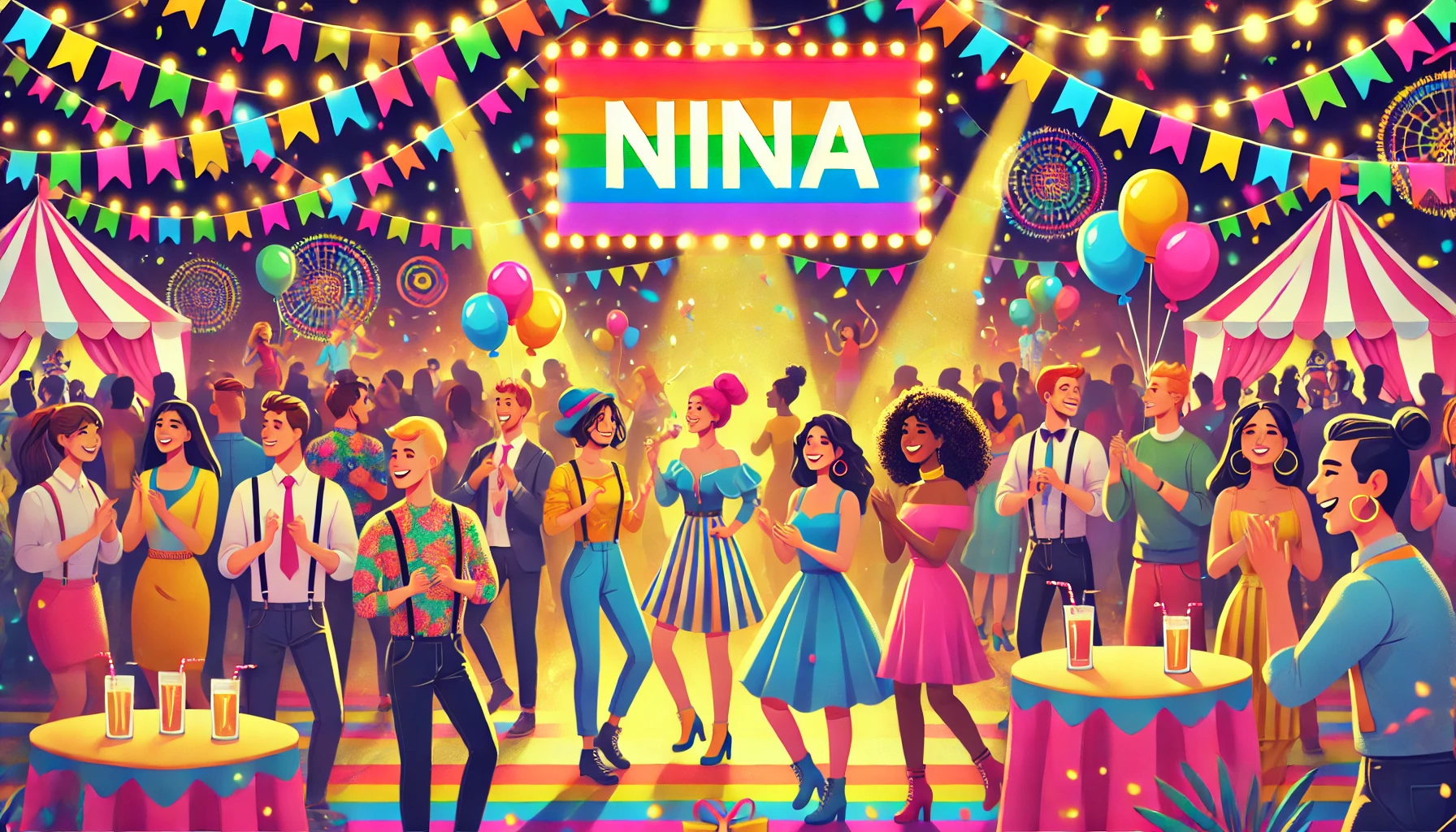 Celebration of name day and name - Nina