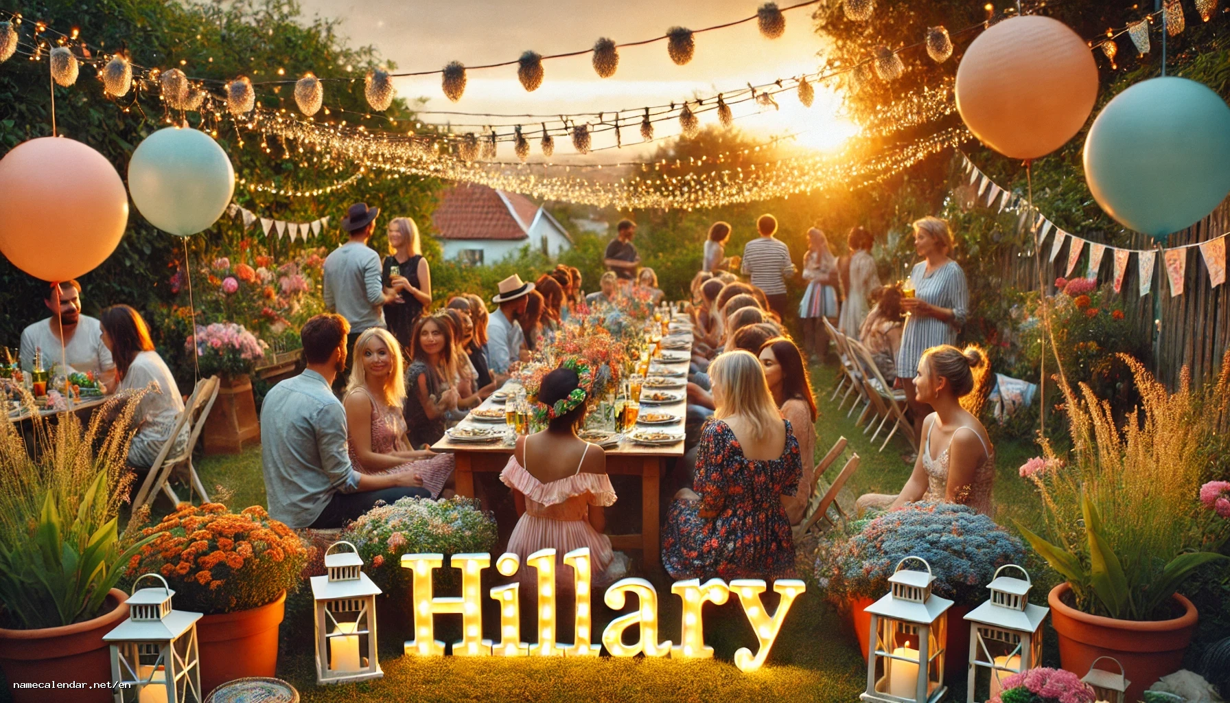 Celebration of name day and name - Hillary