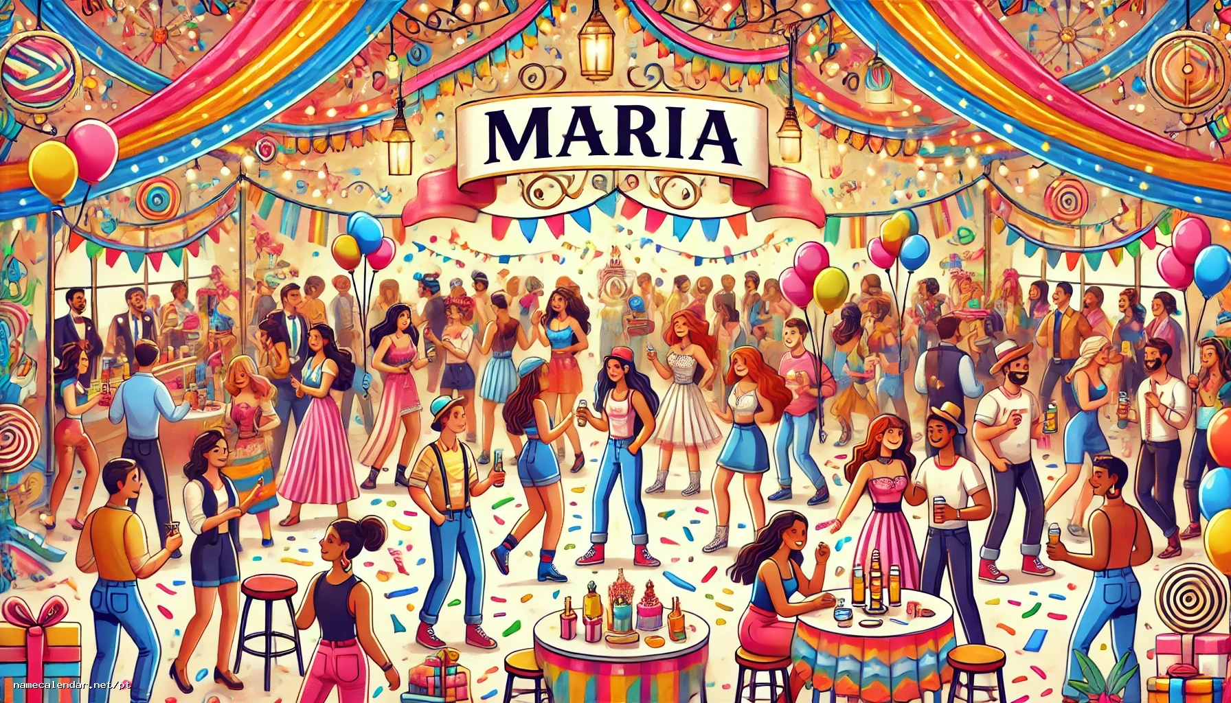 Celebração do dia do nome e nome - María