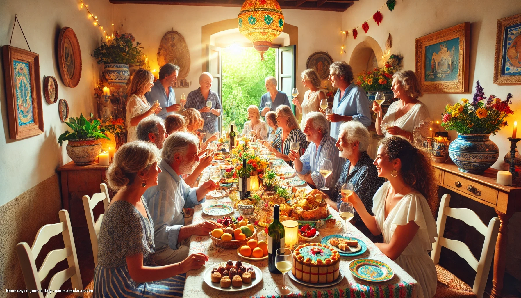 Celebration of name day and name in Italy
