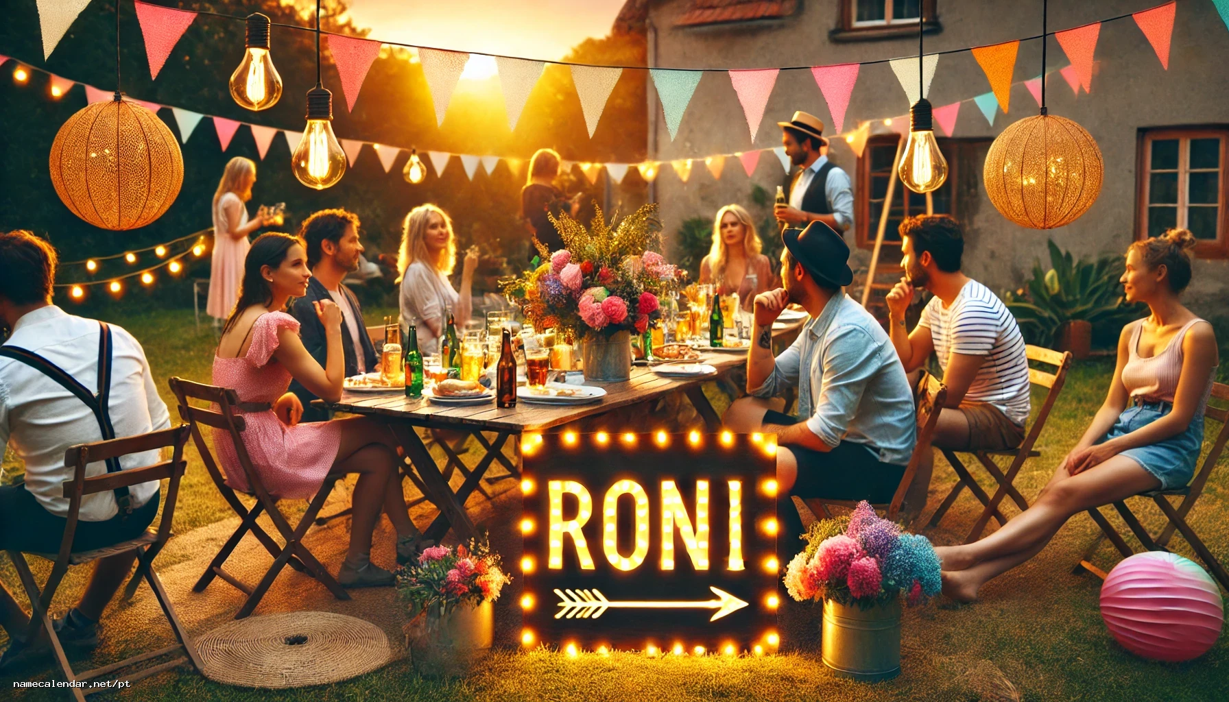 Celebração do dia do nome e nome - Roni